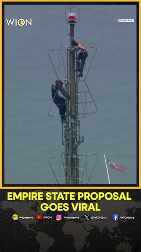 MOMENT: Empire State Building Climber Gets Down on One Knee | WION Shorts