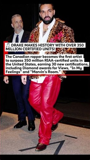 🎵 DRAKE MAKES HISTORY WITH OVER 350 MILLION CERTIFIED UNITS!