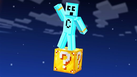 Surviving Minecraft using only one powerful lucky block