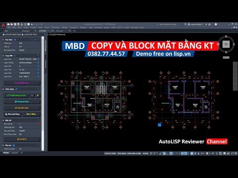 Lisp copy mặt bằng kiến trúc | MBD Mặt bằng dầm | NTKT Nội thất kiến trúc | AutoLISP Reviewer