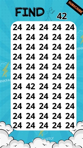 Spot the odd number 42 #shorts #puzzle #trending