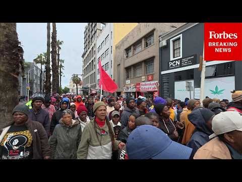 Anti-Austerity Protesters March To Parliament In Cape Town, South Africa, Over Midterm Budget