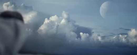 The ending of Rogue One (2016), Jyn and Cassian standing on that beach, holding on to each other as the blast rolls in, finally letting it settle after everything they carried to get there.