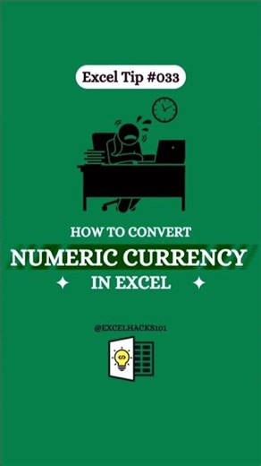 How to Convert Numeric to Currency in Excel | Excel मे number को currency कैसे बनाए | #excel #shorts