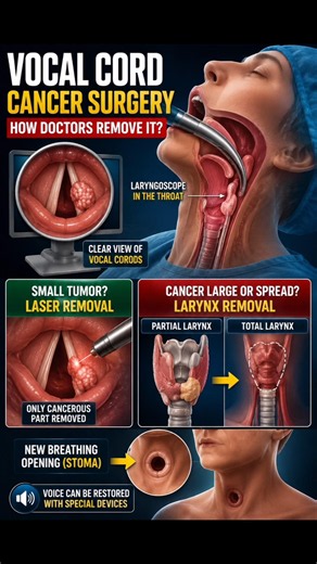 Vocal Cord Cancer Surgery Explained | How Doctors Remove Vocal Cord Tumor in 3D Medical Animation