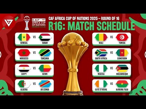 🔴Round of 16 CAF Africa Cup of Nations 2025: Match Schedule & Fixtures Today