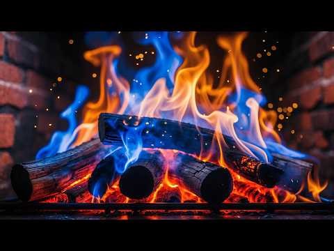 🔥 Relaxing Fireplace Ambience with Dramatic Color-Changing Fire - Calming Sound of Brick Fireplace