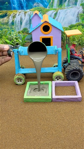 Real Working Mini Tractor Building a Cement Mixer | Tiny Construction Machine 🚜 #shorts