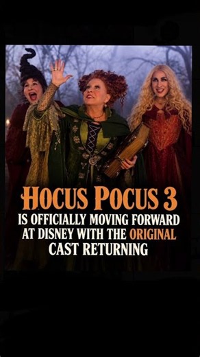 #disney #hocuspocus #sandersonsisters great news Hocus Pocus 3 is moving forward at Disney