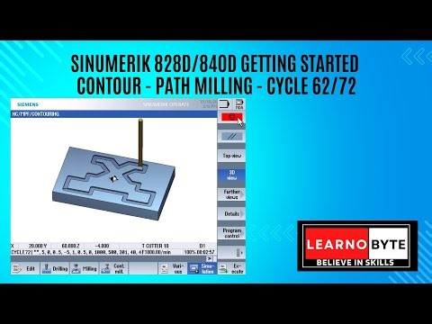 TUTORIALS|SIEMENS SHOPMILL |SINUMERIK 828D/840D Getting Started | CONTOUR | PATH MILLING CYCLE 72