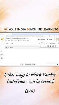 Other ways in which Pandas DataFrame can be created # #datascience #dataanlysis #pandas
