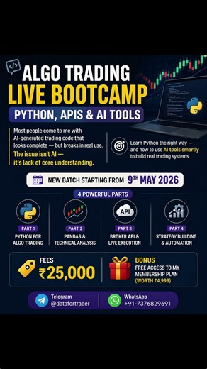 🚀 New Batch of Python Algo Trading Live Course is Now Open!