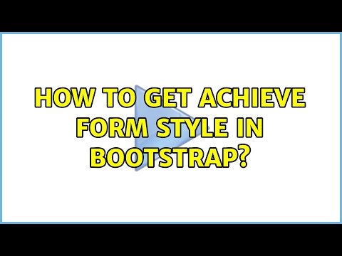 How to get achieve form style in bootstrap?