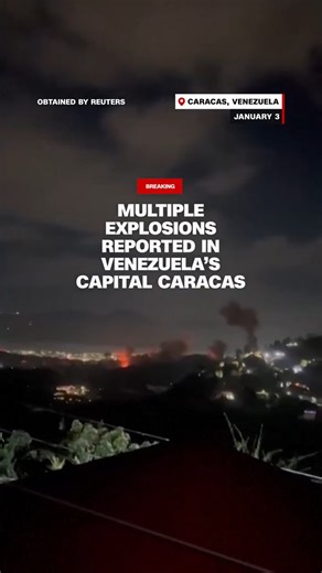 Videos from Venezuela shows smoke and explosions in Caracas. The first blast was recorded at approximately 1.50am local time. Follow live updates: https://cnn.it/3YpotT5 | CNN International