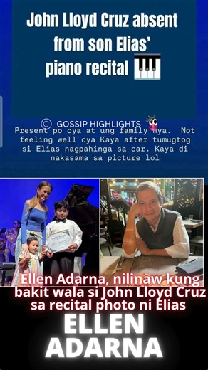 Ellen Adarna, nilinaw kung bakit wala si John Lloyd Cruz sa recital photo ni Elias
