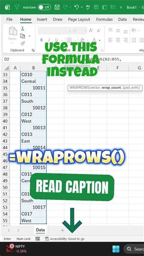 Stop Copy-Pasting Columns in Excel - WRAPROWS