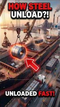 How Ships Unload 1000 Tons of Steel So Fast?! 😱🚢 #shorts #ocean