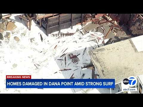 At least 14 homes damaged by powerful waves in Orange County