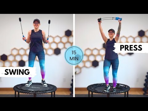 15 Minute Ropeless Jump Rope Rebounder Workout | Creative Weights & Cardio (Low Impact)