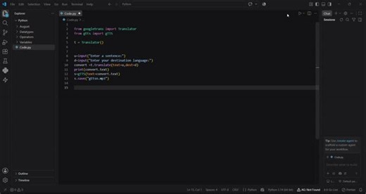 🚀✨ Built a Language Translator using Python! 🌍🐍 I recently created a simple Language Translator with Text-to-Speech using Python. 💻 🔹 Technologies Used: 🐍 Python 🌐 Googletrans – Language… | Mala Eramma