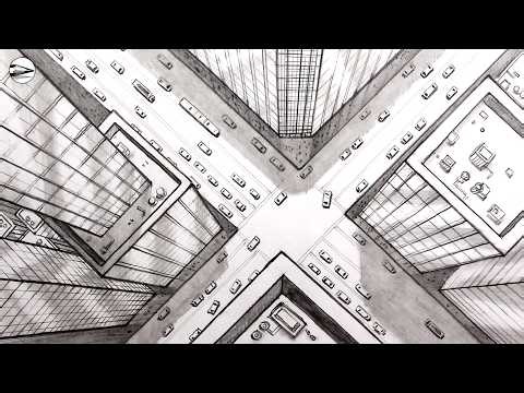 Draw a City Bird's Eye View Fast One-Point Perspective