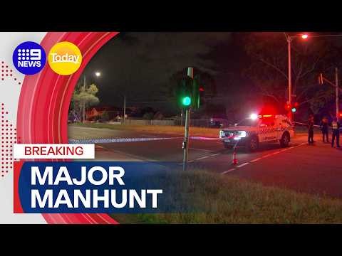 Manhunt underway after deadly Melbourne shooting | 9 News Australia