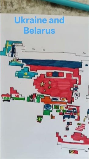 draw flag map of Ukraine and Belarus