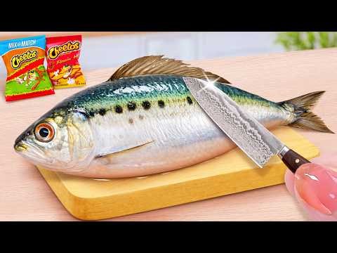 Best Of Seafood 🤩 Miniature Crispy Kataifi Fried Sardines with Tomato Sauce 🐋 Tina Mini Cooking