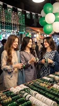 Jashn-e-Azadi Ki Shopping🛍️| Bazaar Ki Raunaq Aur Sabz-o-Safeed Rang!🇵🇰✨