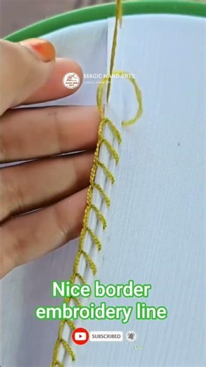 😍 Nice border embroidery line #handbroidery #embroiderypatterns