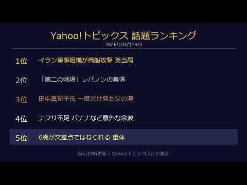 【2026年04月19日】Yahoo!トピックス 話題ランキングTOP5