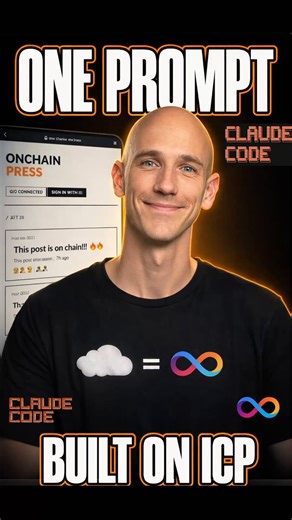 Deploying to the Internet Computer with Claude Code — Compressed:One prompt. @claudeai shipped a full decentralized blog to ICP mainnet. @dfinity 100% on chain — Rust backend, Internet Identity, stable memory, frontend — I just watched 🤖🍿This clip gives you a feel for the experience.Full build vid in reply ↓A Cloud Foundation Production