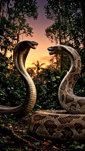 COBRA vs PYTHON 🐍💥 Ultimate Snake Battle! Who Wins? 😱 #shorts