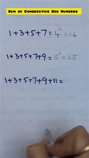 Sum of Consecutive Odd Numbers| Math Trick #mathstricks #maths #mathsmadeead #magicalmaths #coolmath