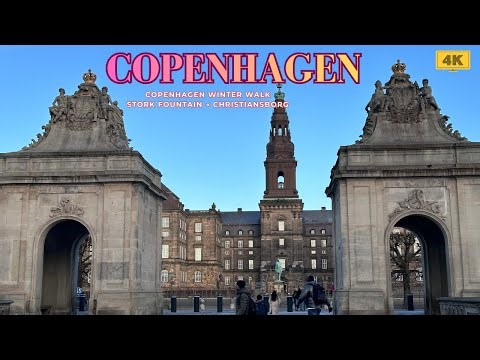 Winter Walk in Copenhagen ❄️ | Stork Fountain to Christiansborg Palace | 2025
