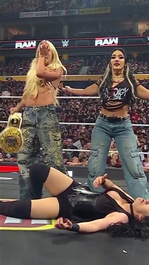 Adding insult to injury 🤢👎 Liv Morgan spits her gum at Stephanie Vaquer #WWERaw