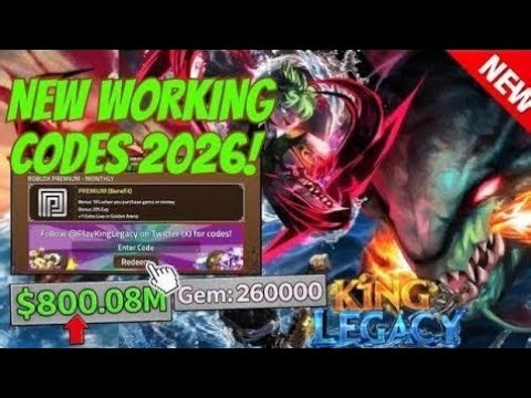 KING LEGACY ⚠️ CODES 2026 | ALL NEW WORKING CODES | ROBLOX KING LEGACY CODES #roblox #kinglegacy