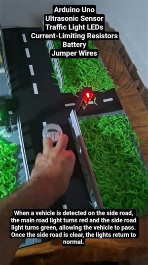 Smart Traffic Light System Using Arduino Uno and Ultrasonic Sensor | Arduino Project