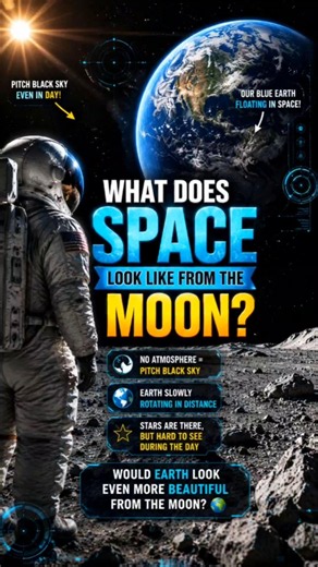 Standing on the Moon:The Most Beautiful View in the Universe #Space #Moon #Earth #ScienceFacts #NASA