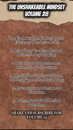 The Inner Code: The Unshakeable Mindset: Pareto Efficiency vol 28 #motivation #shorts #quotes