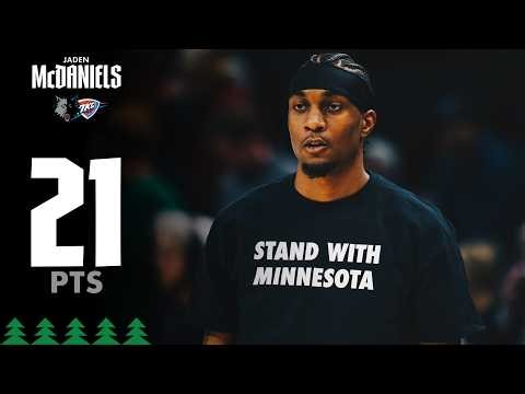 Jaden McDaniels Scores EFFICIENT 21 Points Against Thunder | 01.29.26