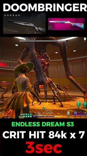 ONCE HUMAN DR MANNHEIM 3sec DOOMBRINGER CRIT HIT 84K x 7🥶#oncehuman