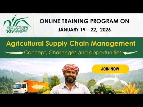 Online Training Program on Agricultural Supply Chain Management