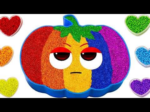 ASMR Slime Video l How To Make Rainbow Pumpkin Bathtub With Glitter Slime | Making By YoYo