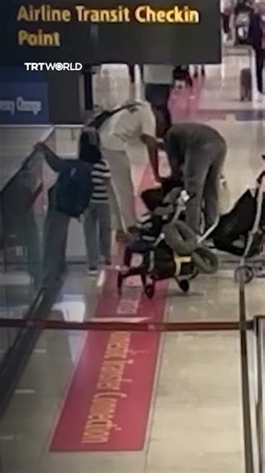 Airport staff save choking toddler with Heimlich manoeuvre in Istanbul