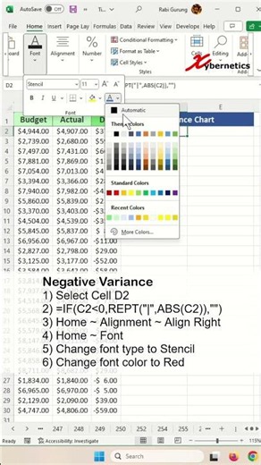 Create Variance Chart in Excel - Excel Tips and Tricks