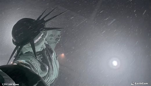 Check out the snow falling overnight on the Statue of Liberty in New York City. Love that EarthCam has a camera in the torch looking down! | Ed Piotrowski WPDE