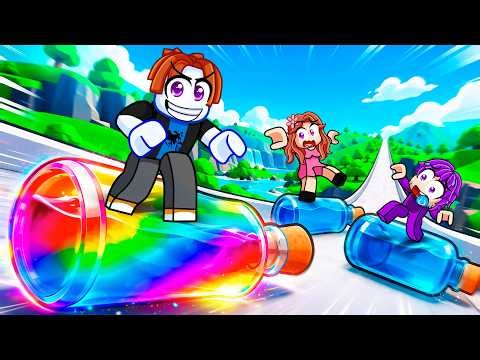 I Pretended to be a NOOB in ROBLOX BOTTLE ESCAPE then used a 0.01 Bottle...