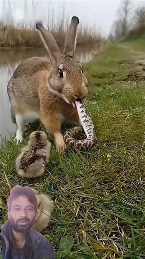 This Brave Rabbit Fought a Snake to Save Tiny Chicks 🐰🐍