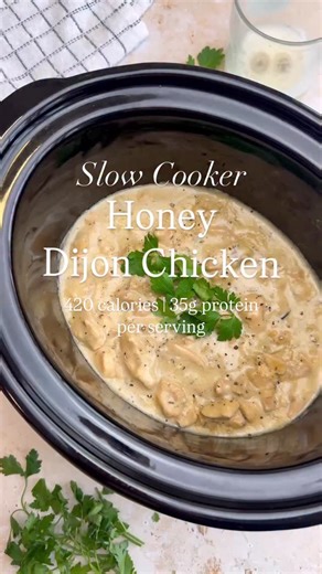 Rebecca Archer on Instagram: "Slow Cooker Honey Dijon Chicken ⬇️ This is my creamy and delicious Slow Cooker Honey Dijon Chicken, under 10 mins to prep and over 35g protein per portion this one really is a must try. You can find the full recipe and 50 other exclusive never seen before slow cooker recipes within my new Healthy High Protein Slow Cooker ebook available via the link in my bio or on my website. 🔗 Comment ‘SLOW COOKER’ and I’ll send the recipe straight to you! #archerkitchen #slowcoo
